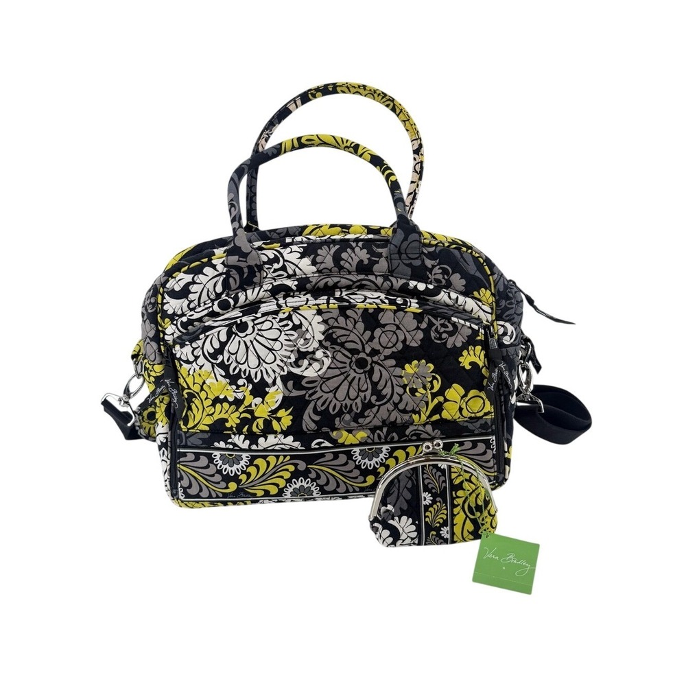 Vera Bradley Baroque‎ Quilted Handbag & NWT Double Kiss Coin Purse Set